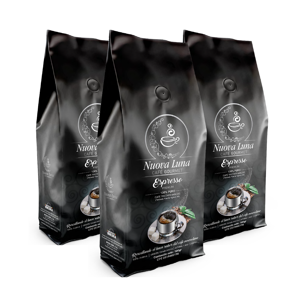 3 Packs of Nuova Luna Espresso Gourmet Roasted Coffee