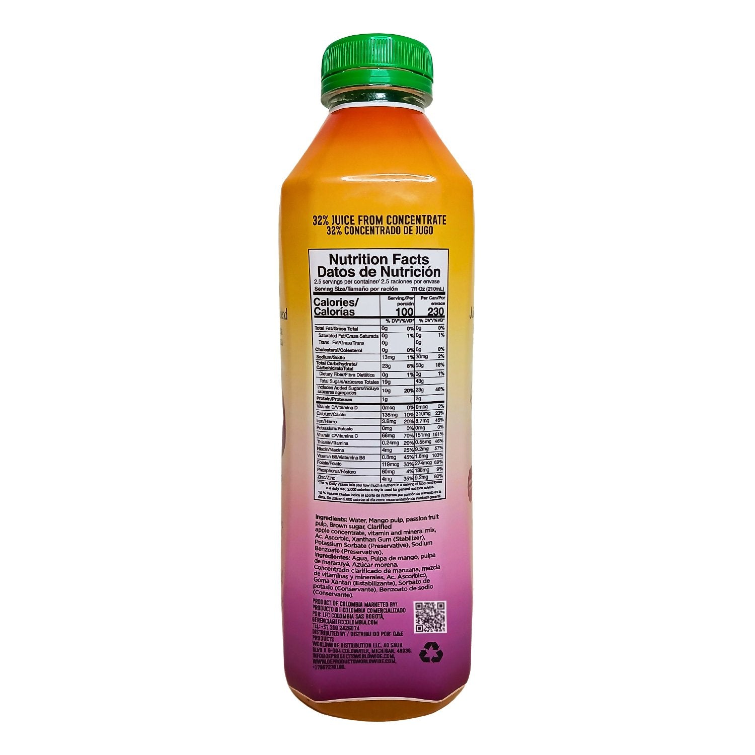 San Fruto Mango and Passion Fruit Juice – Nutrition Information